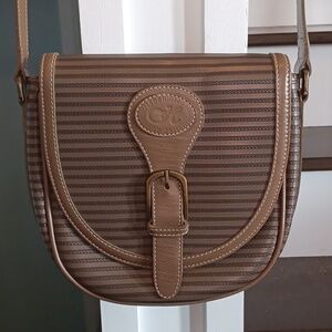 ! Hebe Brown & Black Striped Crossbody Shoulder Bag